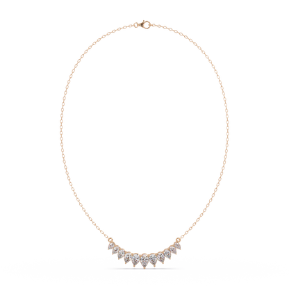 Pear Cut Graduation Curve Lab Grown Diamond Necklace - HIGHCARAT DIAMONDS