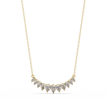 Pear Cut Graduation Curve Lab Grown Diamond Necklace - HIGHCARAT DIAMONDS