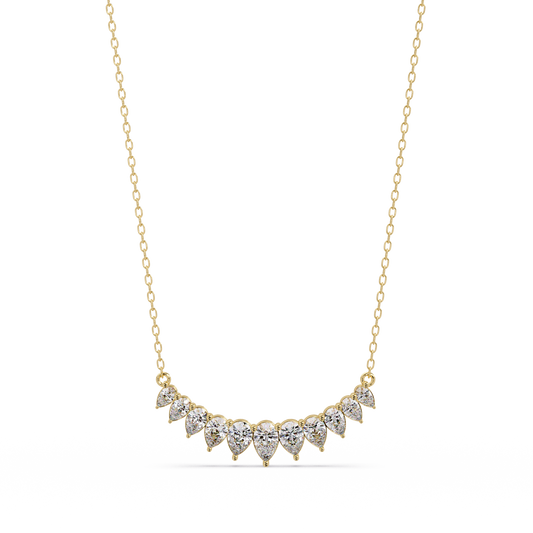Pear Cut Graduation Curve Lab Grown Diamond Necklace - HIGHCARAT DIAMONDS