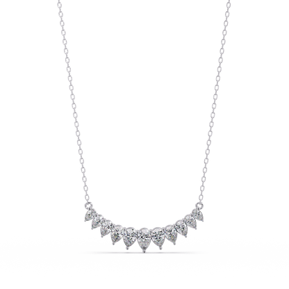 Pear Cut Graduation Curve Lab Grown Diamond Necklace - HIGHCARAT DIAMONDS