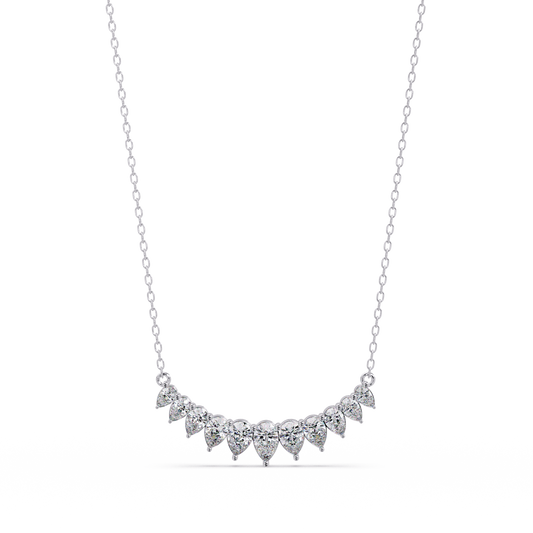 Pear Cut Graduation Curve Lab Grown Diamond Necklace - HIGHCARAT DIAMONDS