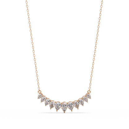 Pear Cut Graduation Curve Lab Grown Diamond Necklace - HIGHCARAT DIAMONDS