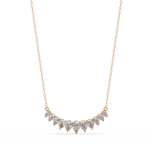 Pear Cut Graduation Curve Lab Grown Diamond Necklace - HIGHCARAT DIAMONDS