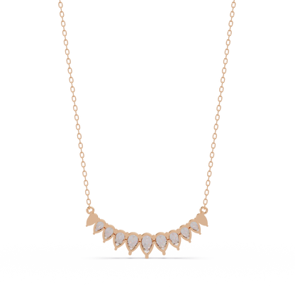Pear Cut Graduation Curve Lab Grown Diamond Necklace - HIGHCARAT DIAMONDS