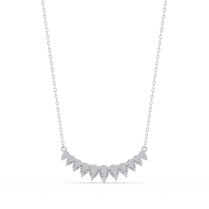 Pear Cut Graduation Curve Lab Grown Diamond Necklace - HIGHCARAT DIAMONDS