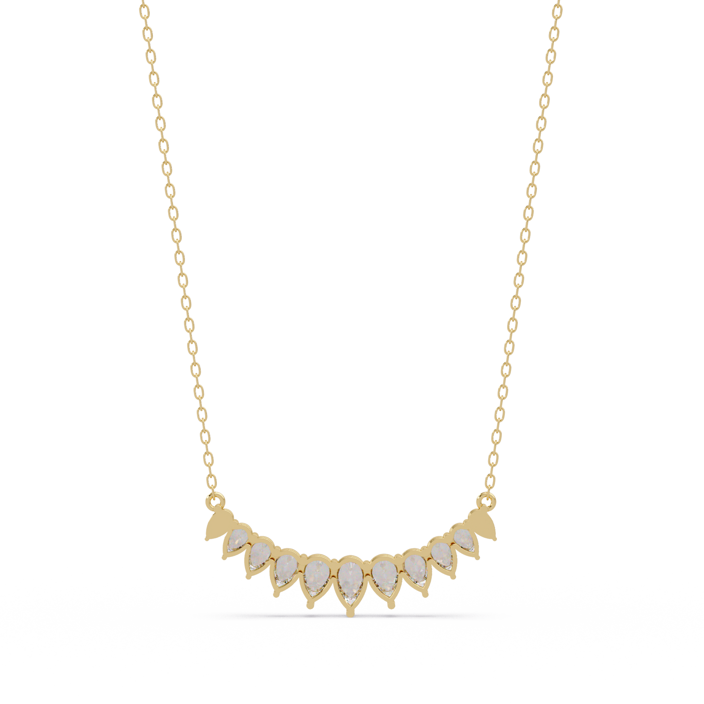 Pear Cut Graduation Curve Lab Grown Diamond Necklace - HIGHCARAT DIAMONDS