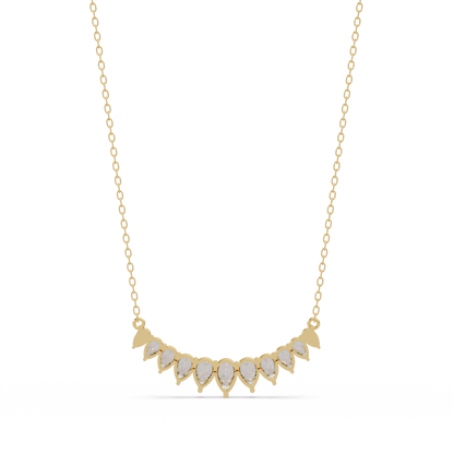 Pear Cut Graduation Curve Lab Grown Diamond Necklace - HIGHCARAT DIAMONDS