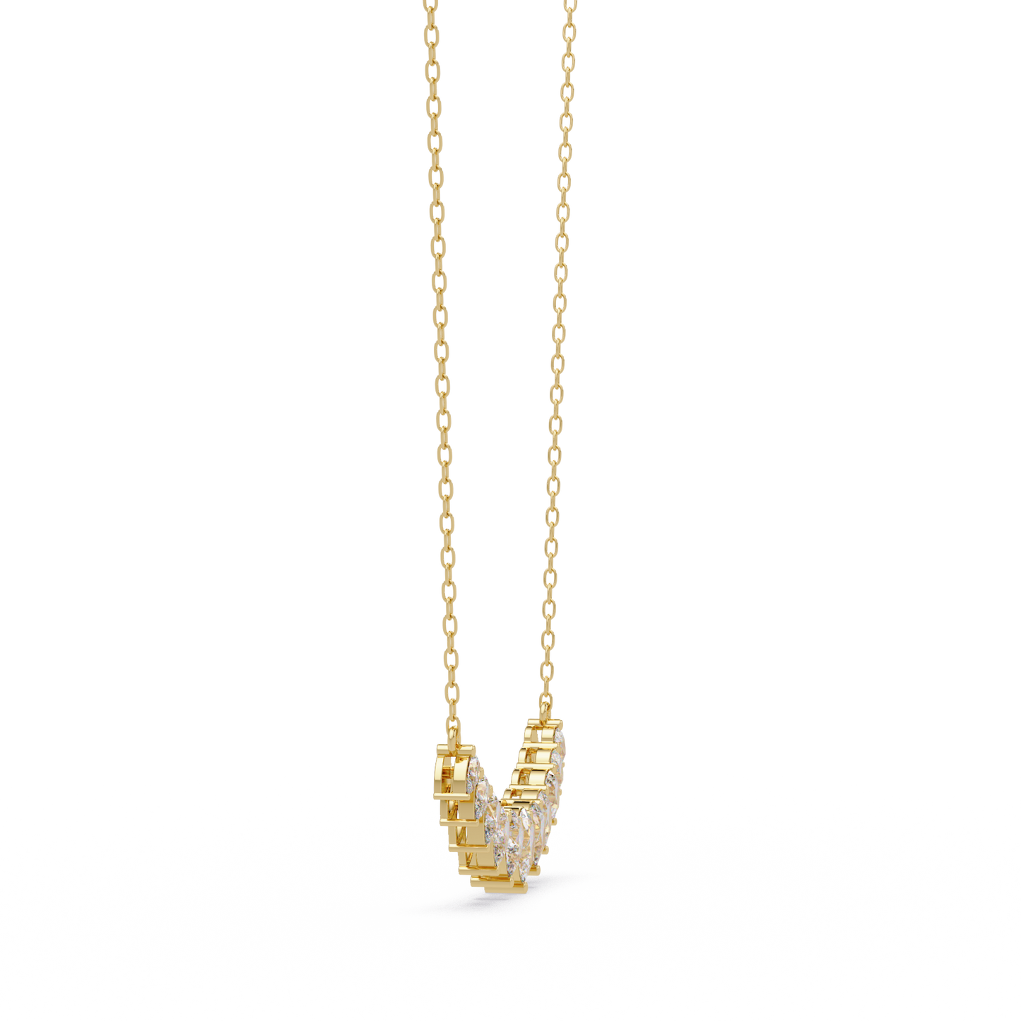 Pear Cut Graduation Curve Lab Grown Diamond Necklace - HIGHCARAT DIAMONDS