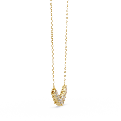 Pear Cut Graduation Curve Lab Grown Diamond Necklace - HIGHCARAT DIAMONDS