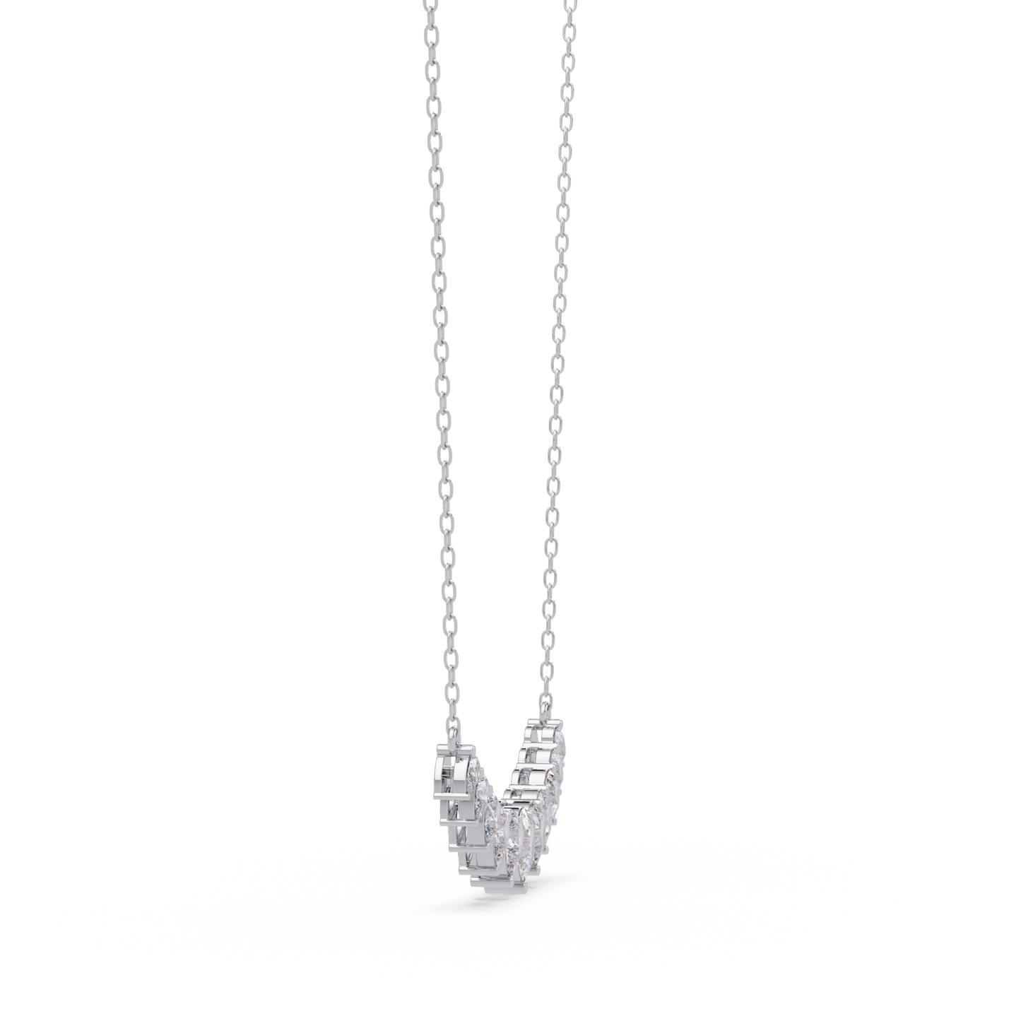 Pear Cut Graduation Curve Lab Grown Diamond Necklace - HIGHCARAT DIAMONDS