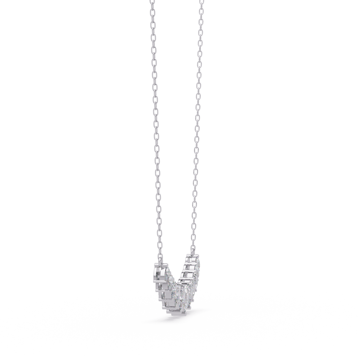 Pear Cut Graduation Curve Lab Grown Diamond Necklace - HIGHCARAT DIAMONDS