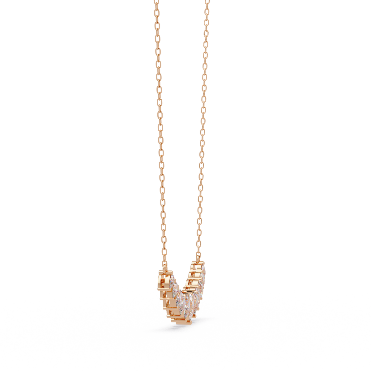 Pear Cut Graduation Curve Lab Grown Diamond Necklace - HIGHCARAT DIAMONDS