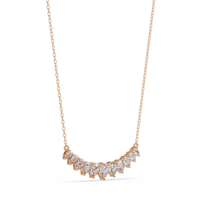Pear Cut Graduation Curve Lab Grown Diamond Necklace - HIGHCARAT DIAMONDS