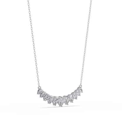 Pear Cut Graduation Curve Lab Grown Diamond Necklace - HIGHCARAT DIAMONDS