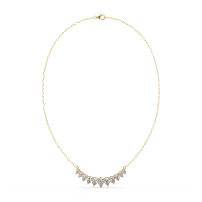 Pear Cut Graduation Curve Lab Grown Diamond Necklace - HIGHCARAT DIAMONDS