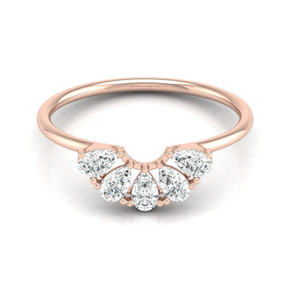 Pear Cut Lab Diamond Curve Crown Ring