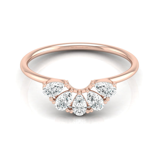 Pear Cut Lab Diamond Curve Crown Ring - HIGHCARAT DIAMONDS
