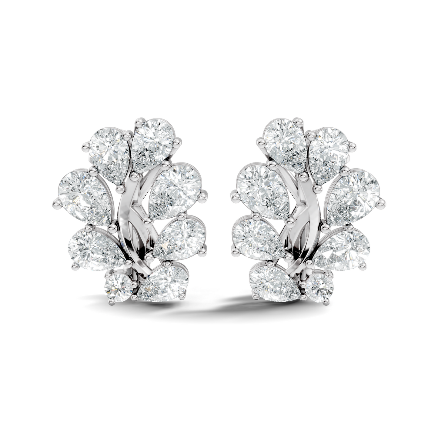 Pear And Round Cut Diamond Vintage Earring Stacking Minimalist Antique Stud Earring Gift For Women's - HIGHCARAT DIAMONDS