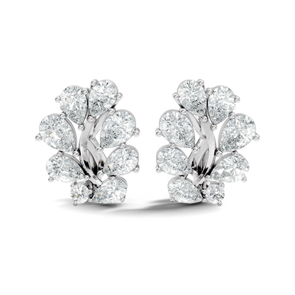 Pear And Round Cut Diamond Vintage Earring Stacking Minimalist Antique Stud Earring Gift For Women's - HIGHCARAT DIAMONDS