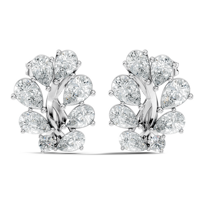 Pear And Round Cut Diamond Vintage Earring Stacking Minimalist Antique Stud Earring Gift For Women's - HIGHCARAT DIAMONDS