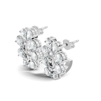 Pear And Round Cut Diamond Vintage Earring Stacking Minimalist Antique Stud Earring Gift For Women's - HIGHCARAT DIAMONDS