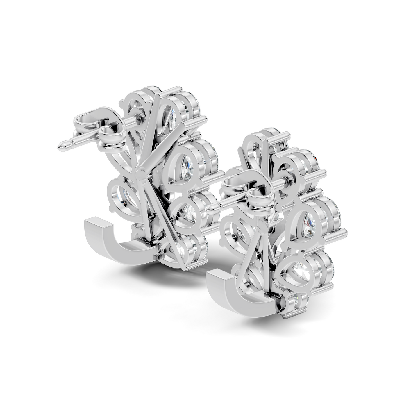 Pear And Round Cut Diamond Vintage Earring Stacking Minimalist Antique Stud Earring Gift For Women's - HIGHCARAT DIAMONDS