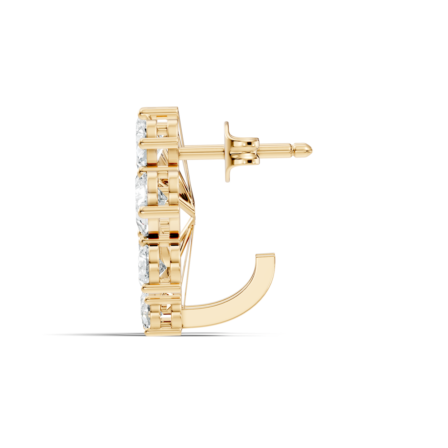 Pear And Round Cut Diamond Vintage Earring Stacking Minimalist Antique Stud Earring Gift For Women's - HIGHCARAT DIAMONDS