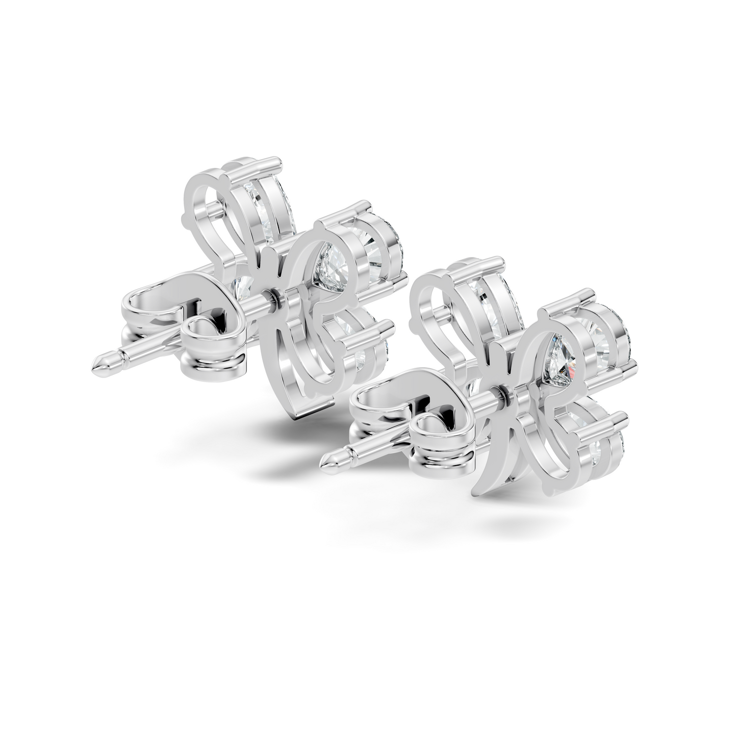 Elegant Pear Cut Labgrown Diamond Stud Butterfly Inspired Classic Ecofriendly Earring - HIGHCARAT DIAMONDS