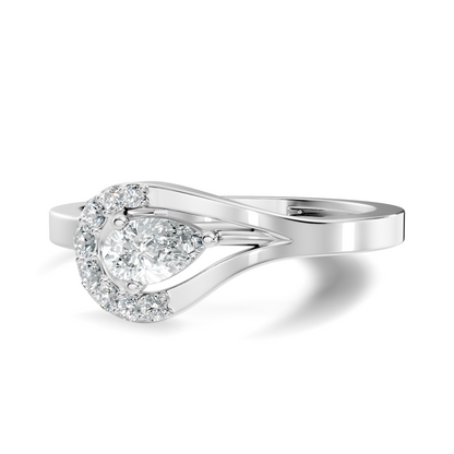 Pear and Round Cut Top Grade Lab Grown Diamond Unique Vintage Classic Engagement Ring For Women's - HIGHCARAT DIAMONDS