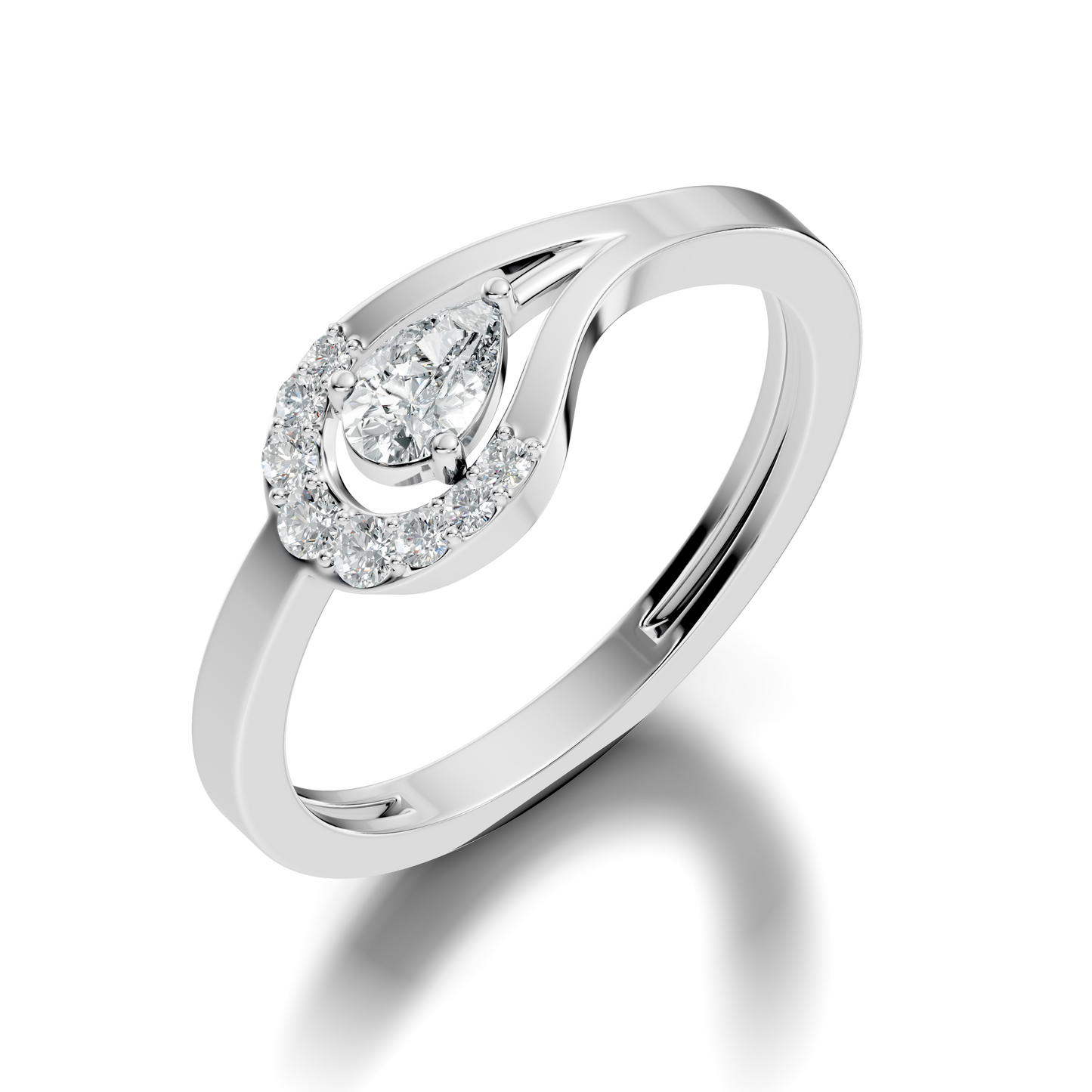 Pear and Round Cut Top Grade Lab Grown Diamond Unique Vintage Classic Engagement Ring For Women's - HIGHCARAT DIAMONDS