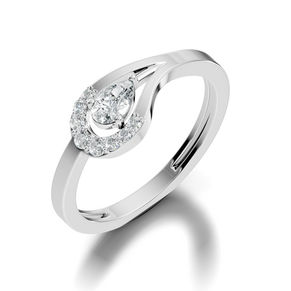 Pear and Round Cut Top Grade Lab Grown Diamond Unique Vintage Classic Engagement Ring For Women's - HIGHCARAT DIAMONDS