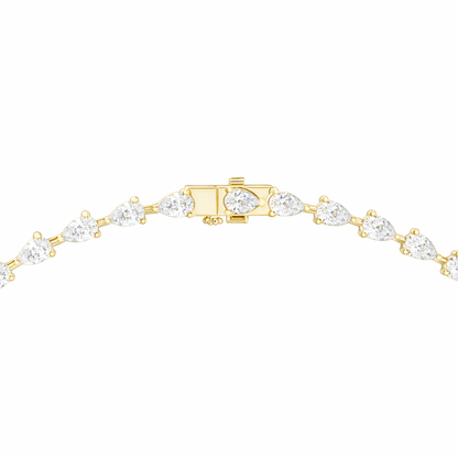 10k Solid White Gold Pear Shape Lab Grown Diamond Classic Tennis Necklace  Women - HIGHCARAT DIAMONDS