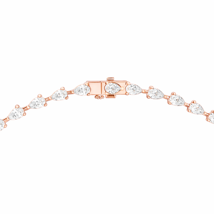 10k Solid White Gold Pear Shape Lab Grown Diamond Classic Tennis Necklace  Women - HIGHCARAT DIAMONDS