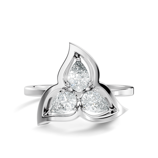 Vintage Round Cut White Colorless Diamond Unique Bezel set Minimalist Dainty Cluster Ring For Her - HIGHCARAT DIAMONDS