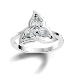 Vintage Round Cut White Colorless Diamond Unique Bezel set Minimalist Dainty Cluster Ring For Her - HIGHCARAT DIAMONDS