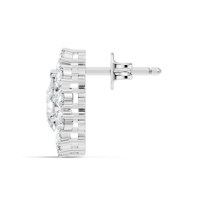 Round & Pear Shape Lab Grown Diamond 2.34 Ct With 18k Solid Gold Occasionally Wear Diamond Earrings - HIGHCARAT DIAMONDS