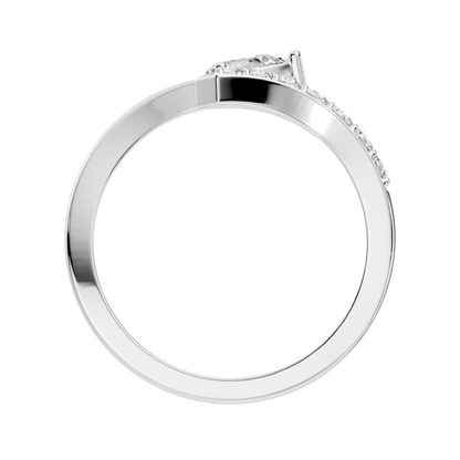 Vintage Pear and Round Cut Lab Grown Diamond Antique Delicate Bypass Dainty Engagement Ring For Her - HIGHCARAT DIAMONDS