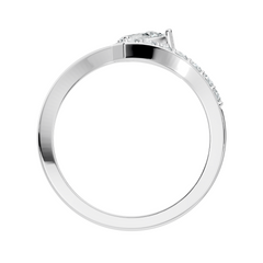Vintage Pear and Round Cut Lab Grown Diamond Antique Delicate Bypass Dainty Engagement Ring For Her - HIGHCARAT DIAMONDS