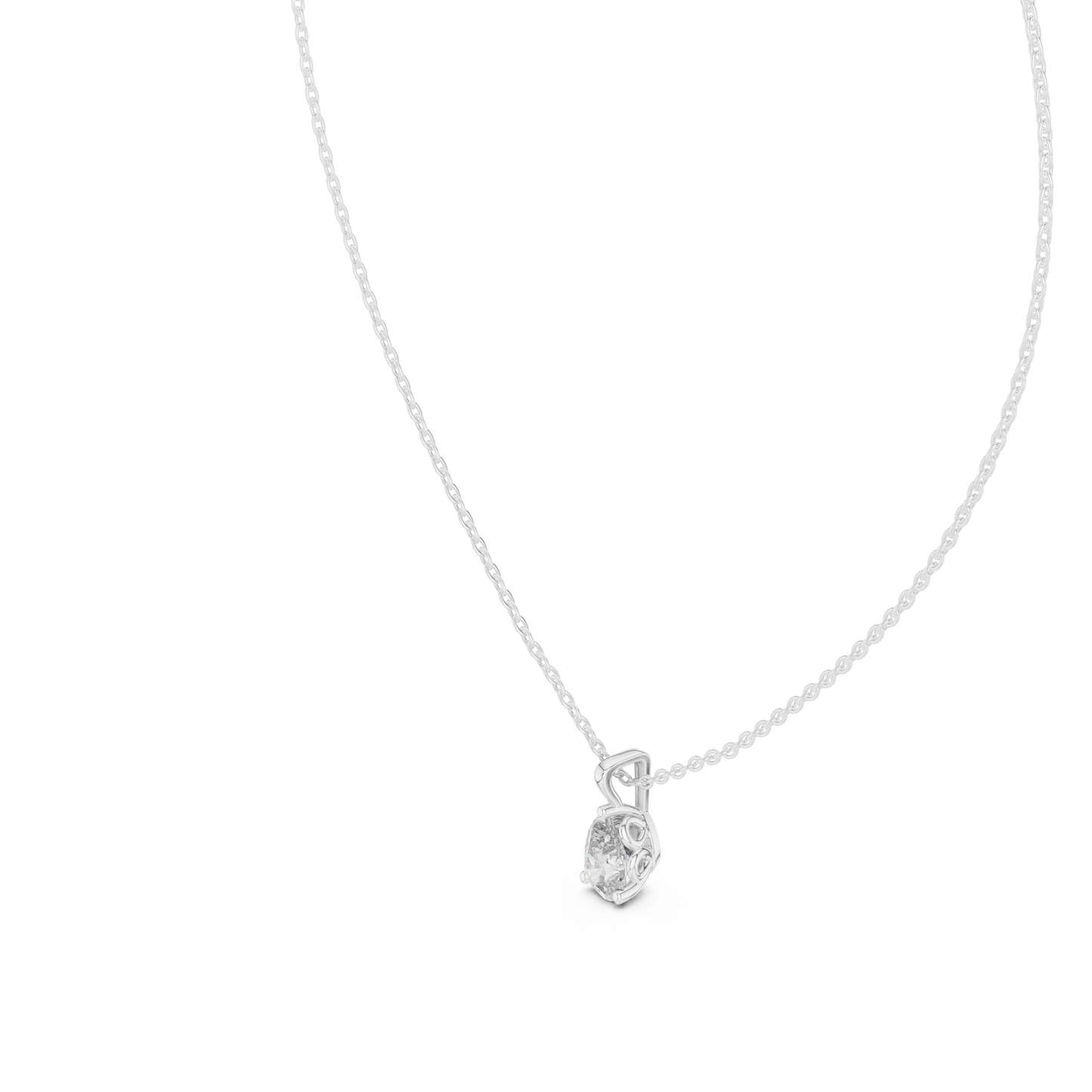 Classic Pear Shape Diamond Pendant Dainty Solitaire Necklace For Women In 14K Gold - HIGHCARAT DIAMONDS