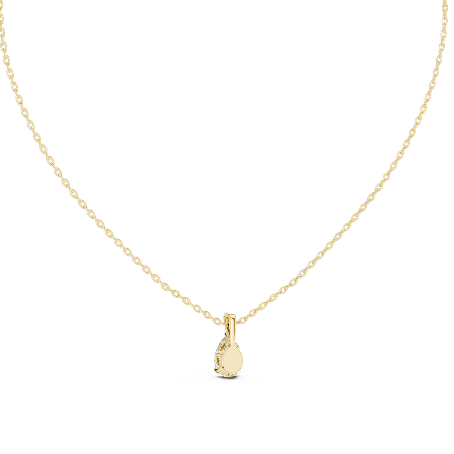 Classic Pear Shape Diamond Pendant Dainty Solitaire Necklace For Women In 14K Gold - HIGHCARAT DIAMONDS