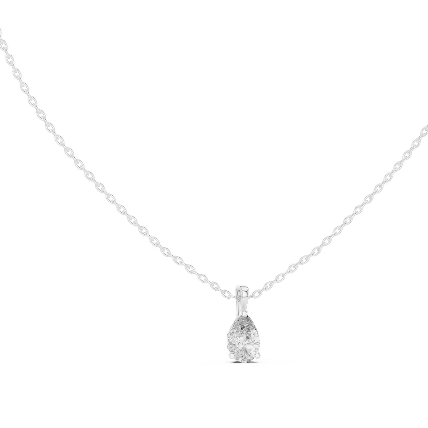 Pear Shape 1.00 Ct New Solitaire Lab Grown Elegance Vintage Style Pendant For Women - HIGHCARAT DIAMONDS