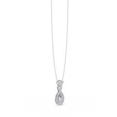 Pear Drop Halo Lab Grown Diamond Pendant Necklace - HIGHCARAT DIAMONDS