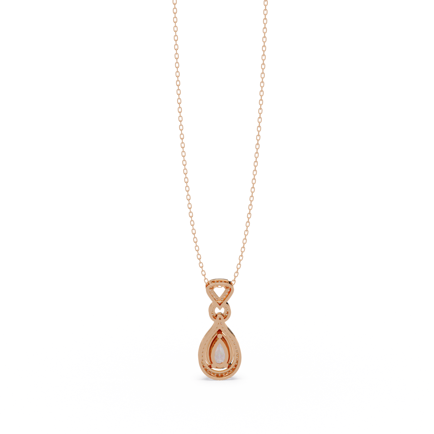 Pear Drop Halo Lab Grown Diamond Pendant Necklace - HIGHCARAT DIAMONDS
