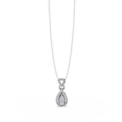 Pear Drop Halo Lab Grown Diamond Pendant Necklace - HIGHCARAT DIAMONDS