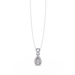 Pear Drop Halo Lab Grown Diamond Pendant Necklace - HIGHCARAT DIAMONDS
