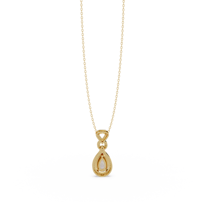 Pear Drop Halo Lab Grown Diamond Pendant Necklace - HIGHCARAT DIAMONDS