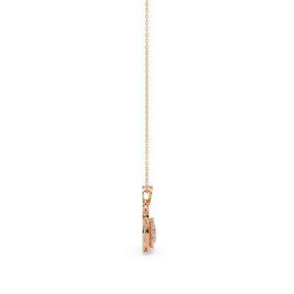Pear Drop Halo Lab Grown Diamond Pendant Necklace - HIGHCARAT DIAMONDS