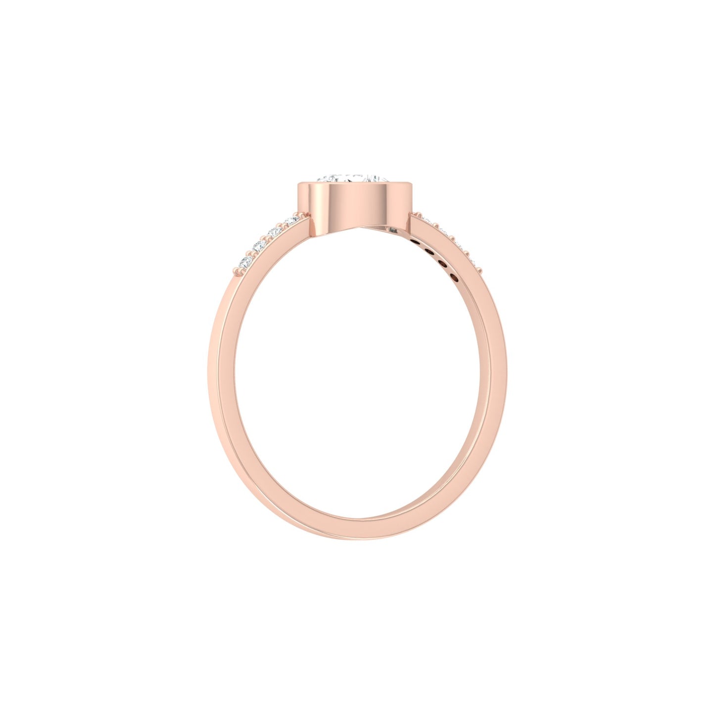 Pear Lab Grown Diamond Bezel Set Accented Engagement Ring