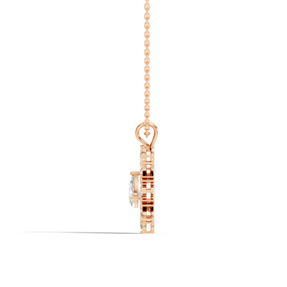 Vintage 1.30 CT Pear Cut Labgrown Diamond Pendant Necklace In 14K Gold Jewelry - HIGHCARAT DIAMONDS