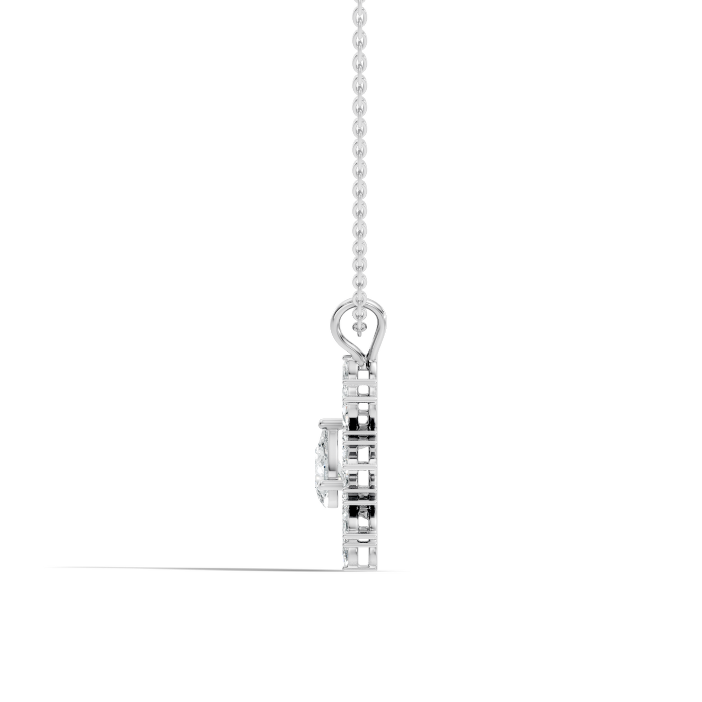 Vintage 1.30 CT Pear Cut Labgrown Diamond Pendant Necklace In 14K Gold Jewelry - HIGHCARAT DIAMONDS